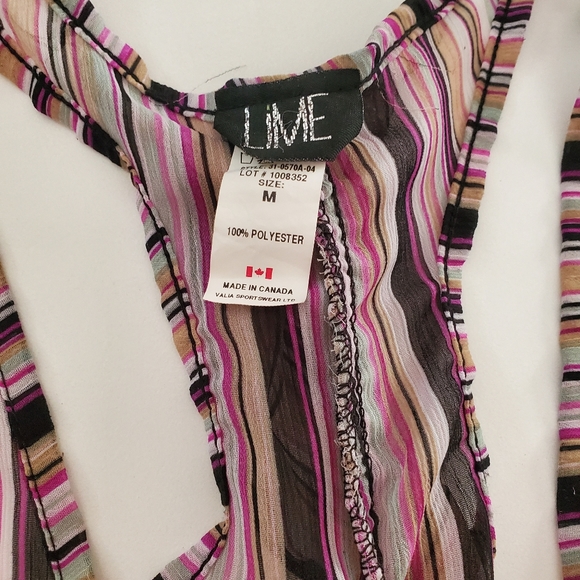 Lime sheer tank w razor back ruffle - Picture 4 of 5